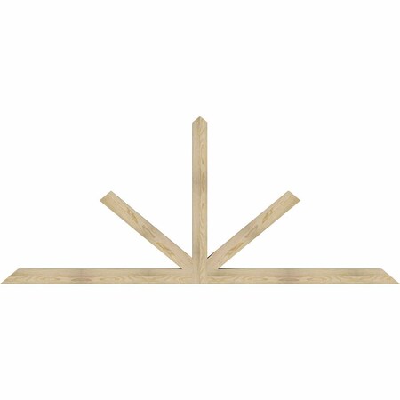 Ekena Millwork Saratoga Rough Sawn Timber Gable Bracket, Douglas Fir, 108"W x 45"H x 4"D x 4"F, 10/12 Pitch GBW108X45X0404SAR00RDF
